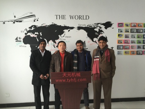 Bangladeshi customers came to visit our factory,and plan to order Spray bonded wadding equipment  on Jan.22th,2016