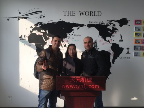 Algerian customers came to visit factory on Jan.20th,2016 for discussing about Stiff Wadding/Glue Free Wadding Production Line
