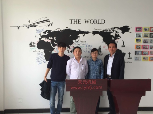 Clients  from Korea come for inspecting Ball Fiber Machine On Apr.13th 2016