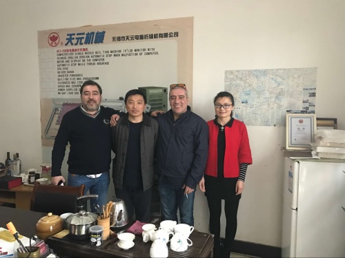 Customers from Portugal come for purchasing Multi-Needle Quilting machine production Line on Apr1th,2017